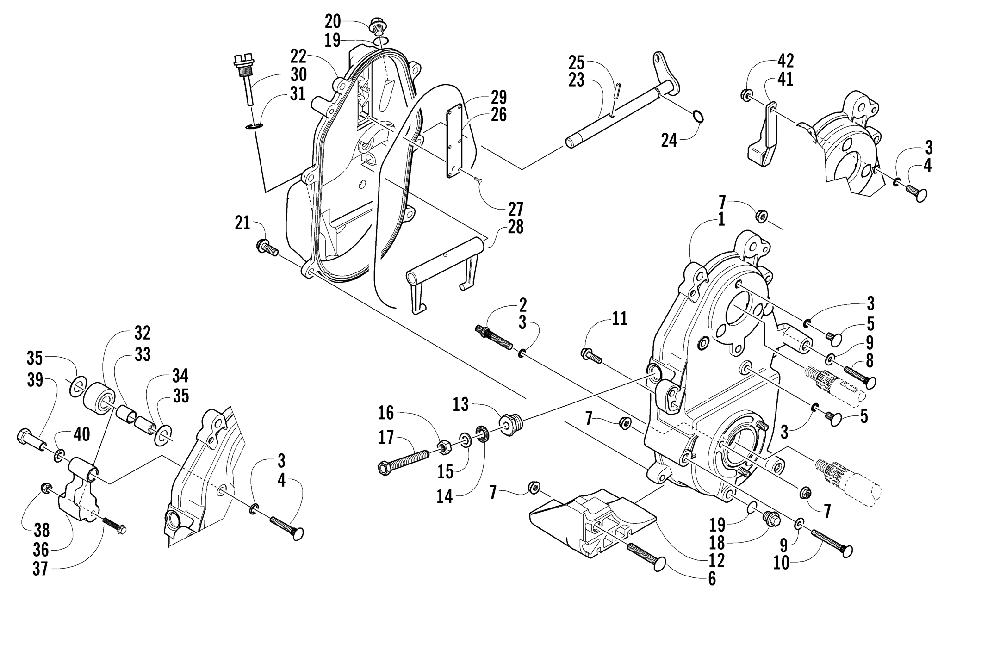 Dropcase and chain tension assembly