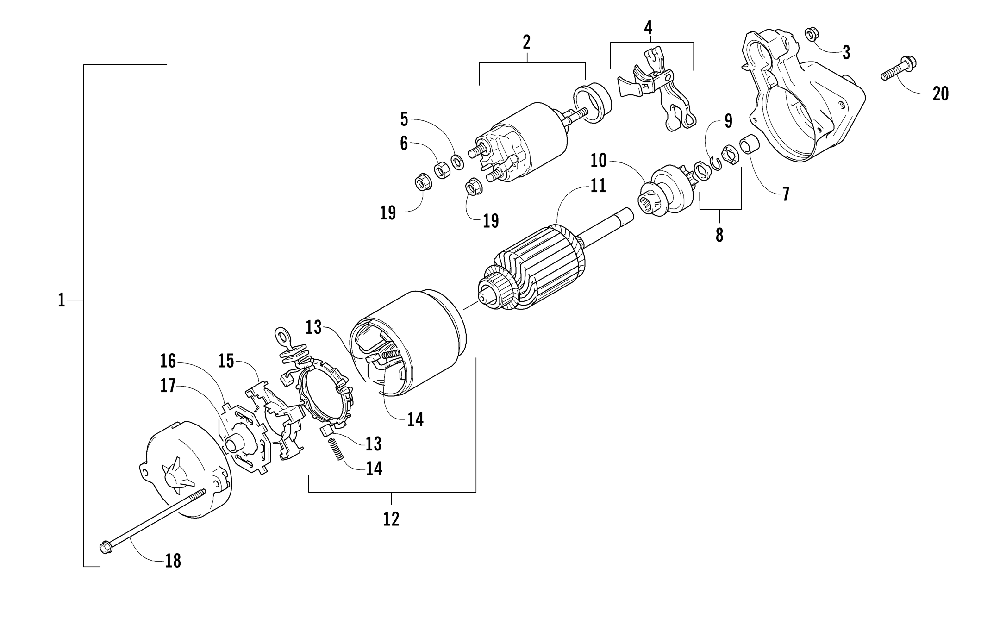 Starter motor assembly