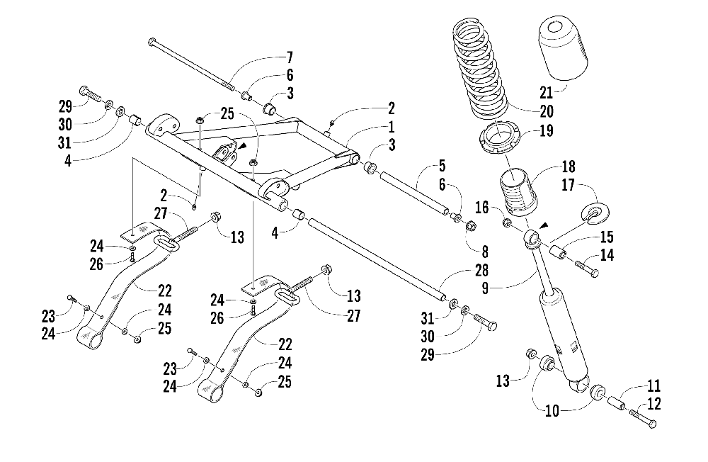 Rear suspension front arm assembly