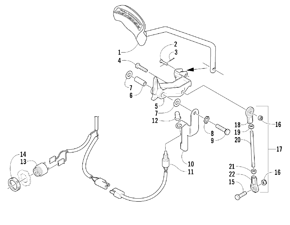 Reverse shift lever assembly