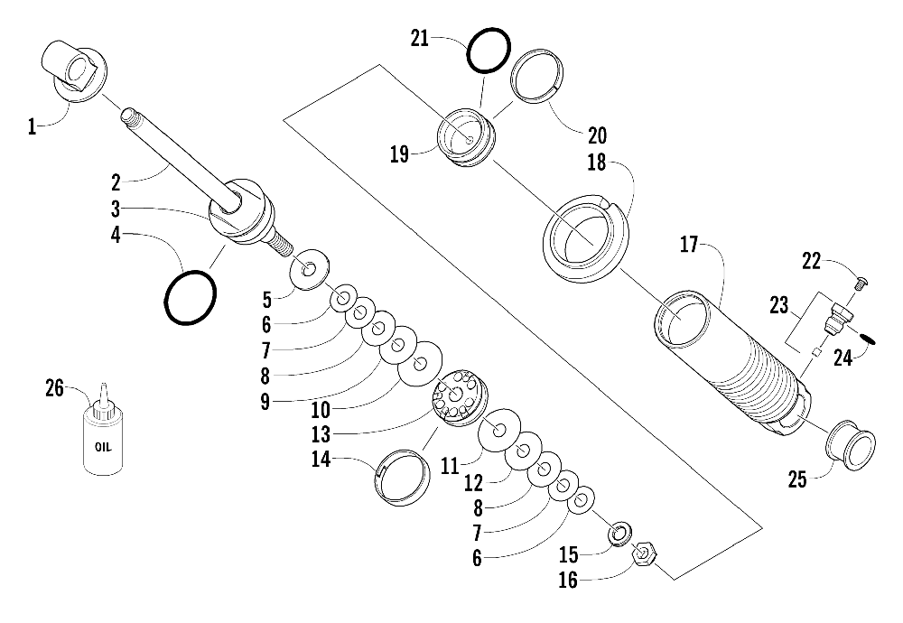 Rear suspension front arm shock absorber