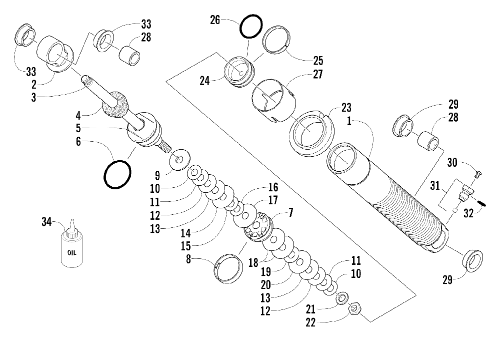 Front suspension shock absorber