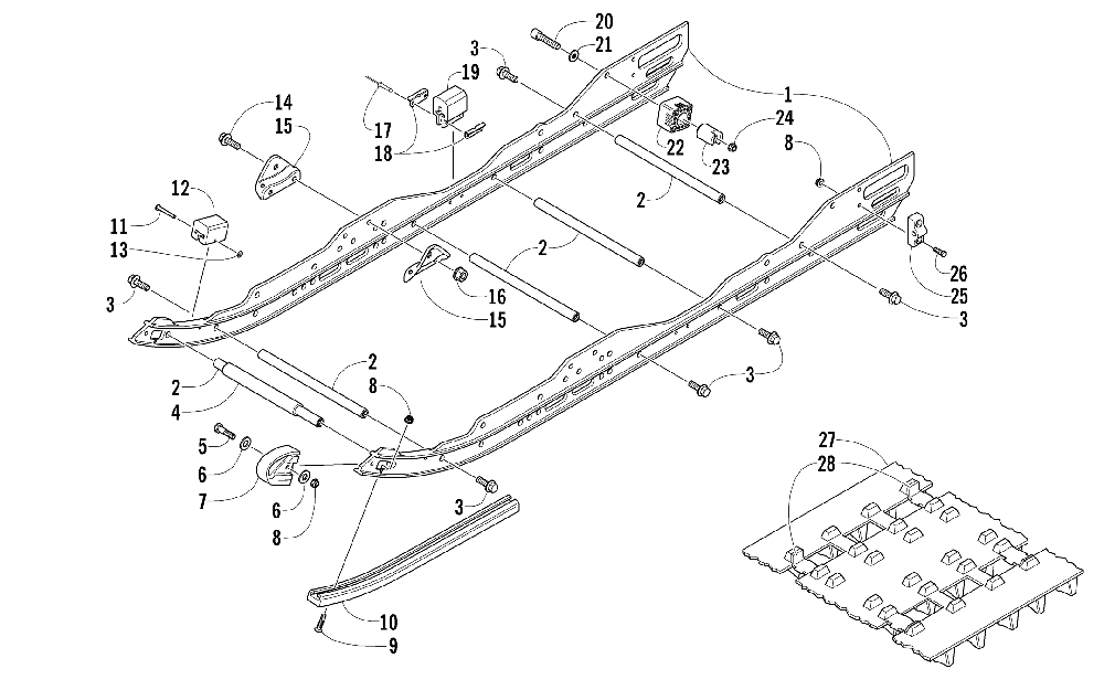 Slide rail and track assembly