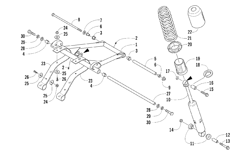 Rear suspension front arm assembly