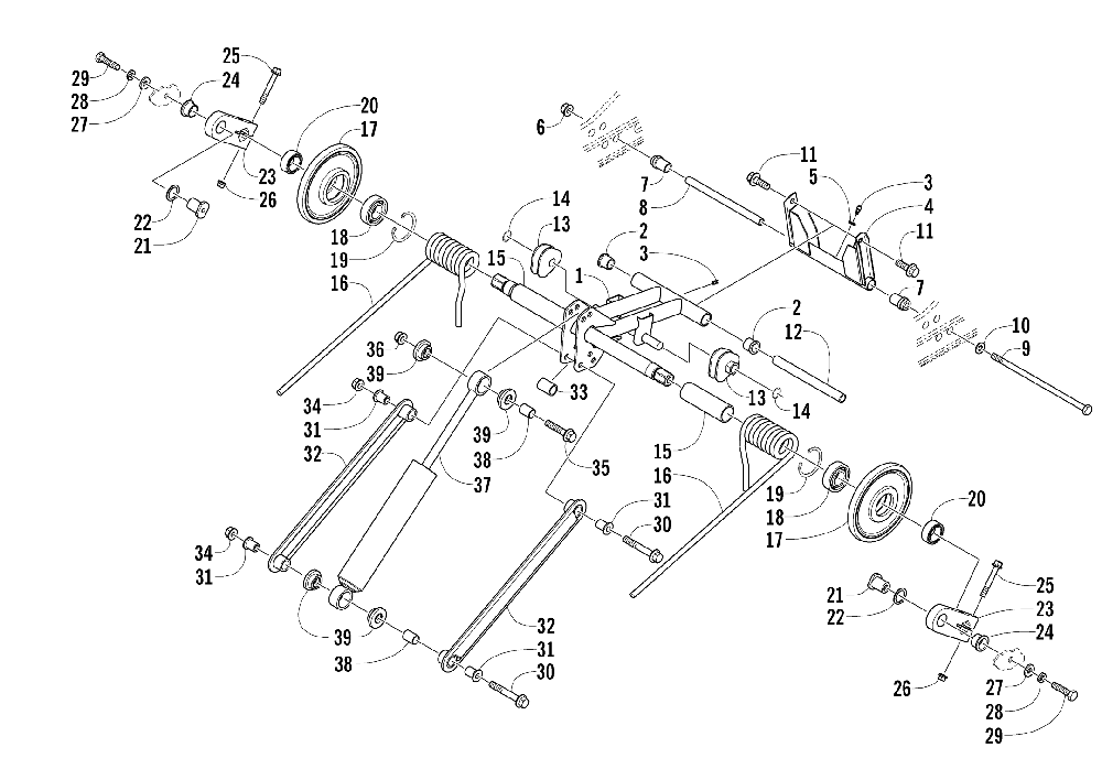 Rear suspension rear arm assembly