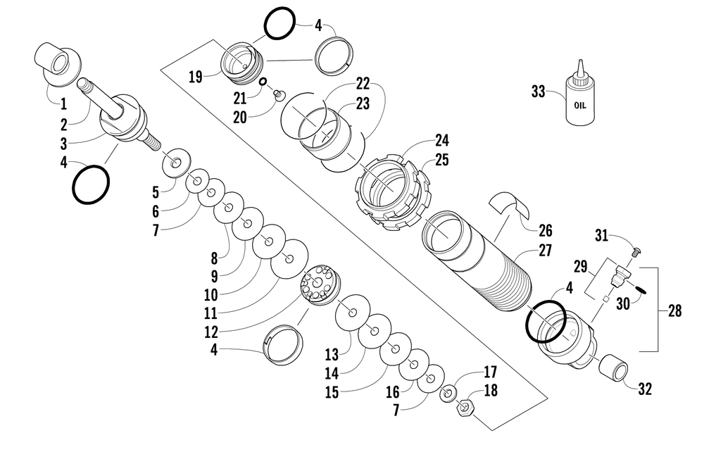 Rear suspension front arm shock absorber