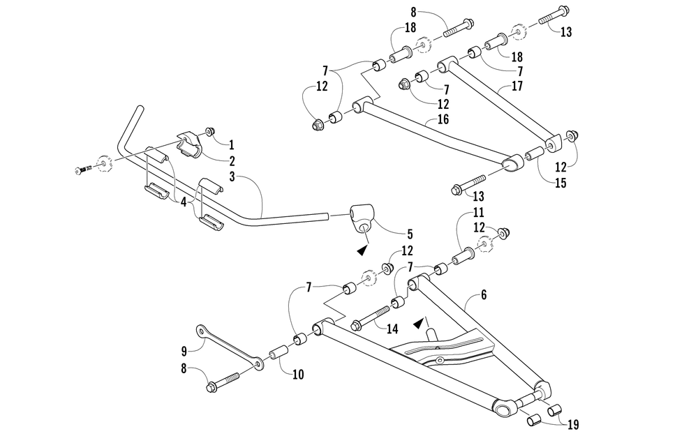A-arm and sway bar assembly