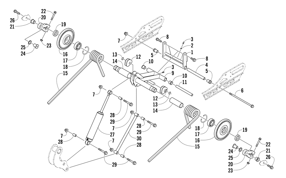 Rear suspension rear arm assembly