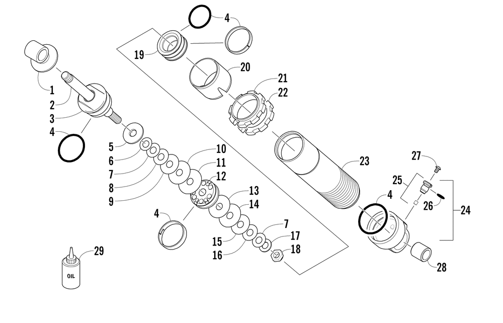 Rear suspension front arm shock absorber