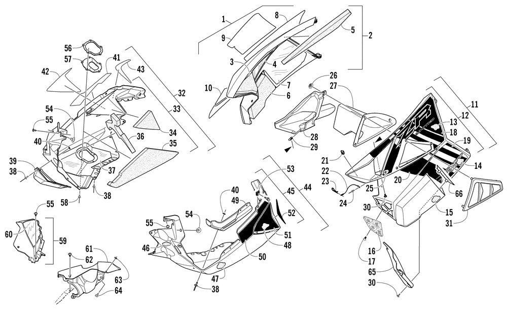 Skid plate and side panel assembly