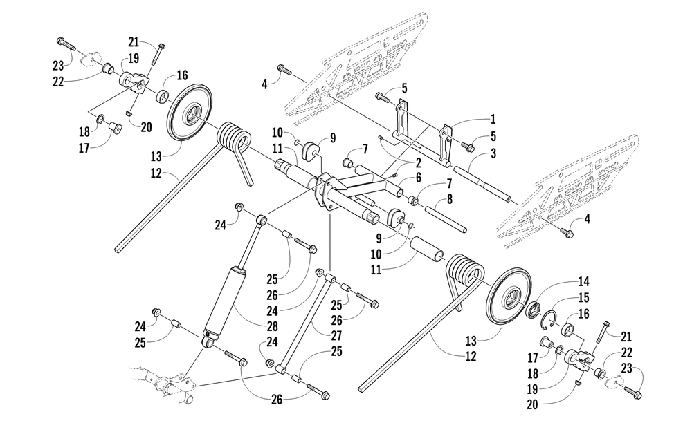 Rear suspension rear arm assembly