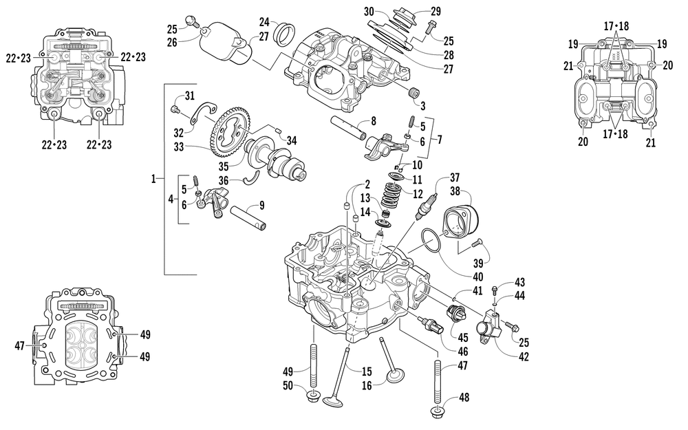 Cylinder head and camshaft_valve assembly