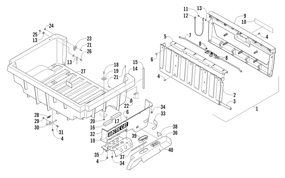 Cargo box and tailgate assembly