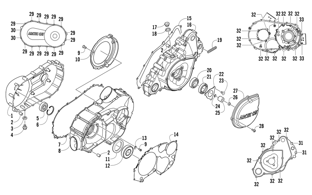 Clutch_v-belt_magneto cover assembly