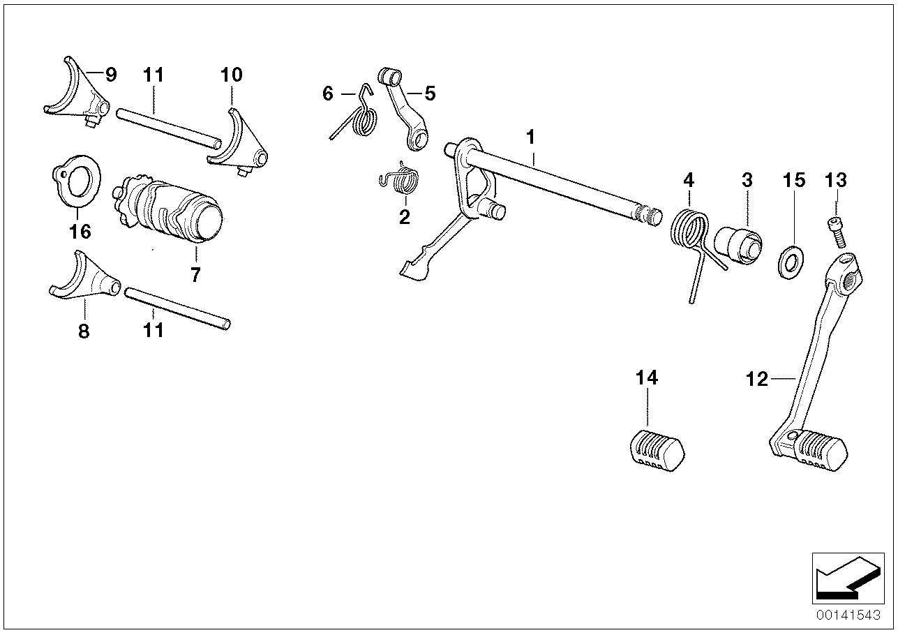 5-speed transmission shifting parts