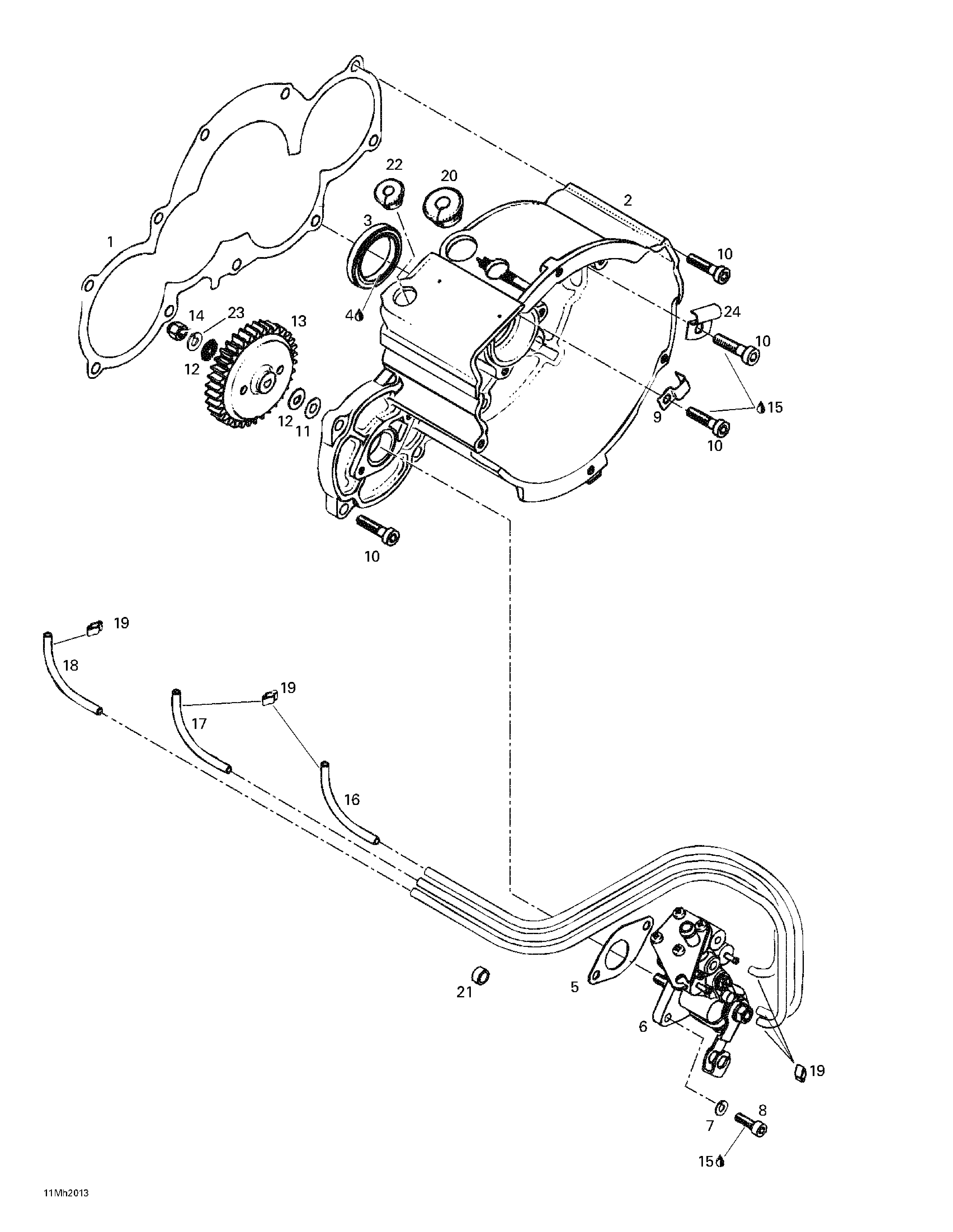 Ignition housing oil pump