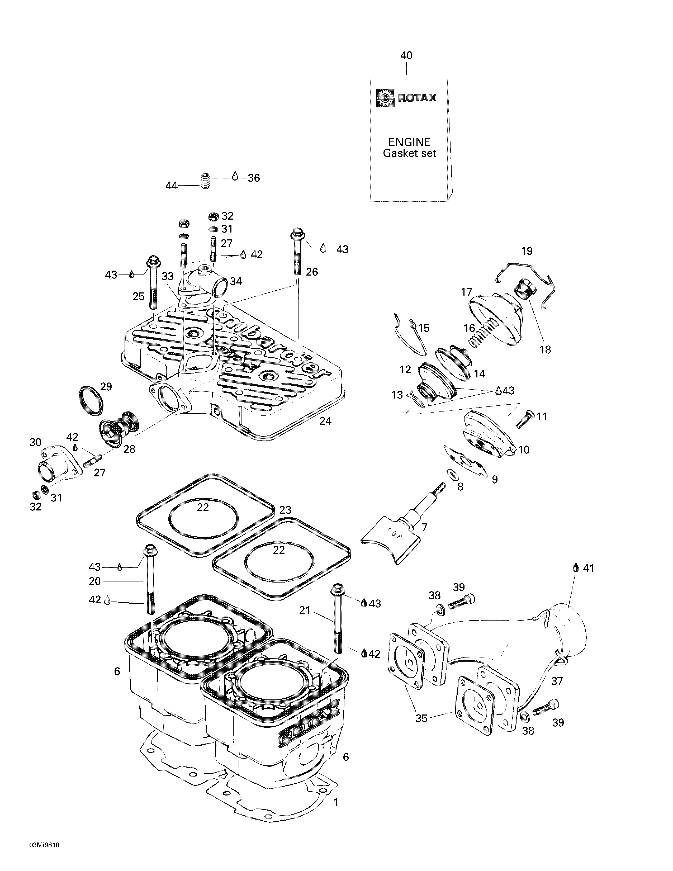 Cylinder, exhaust manifold