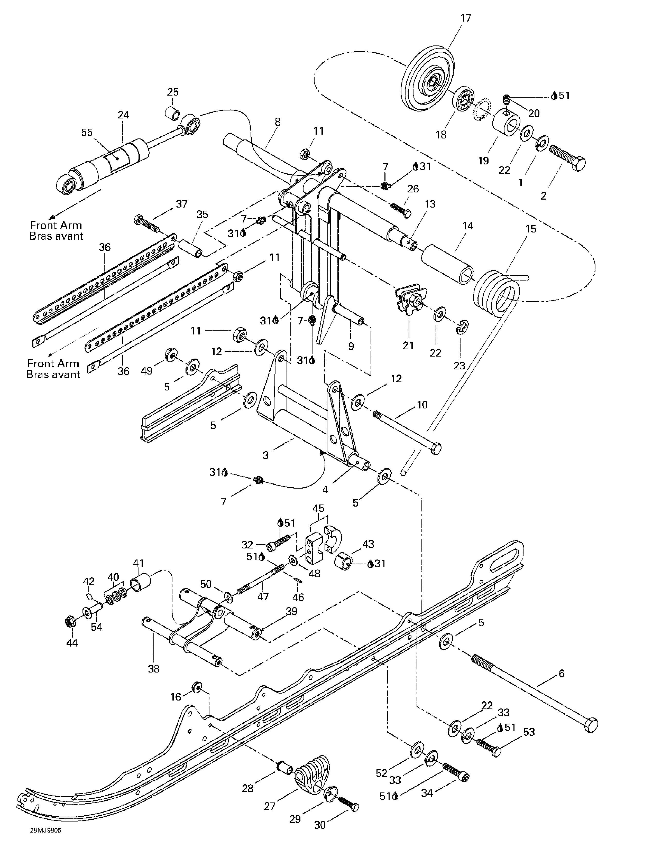 Rear arm, rear suspension