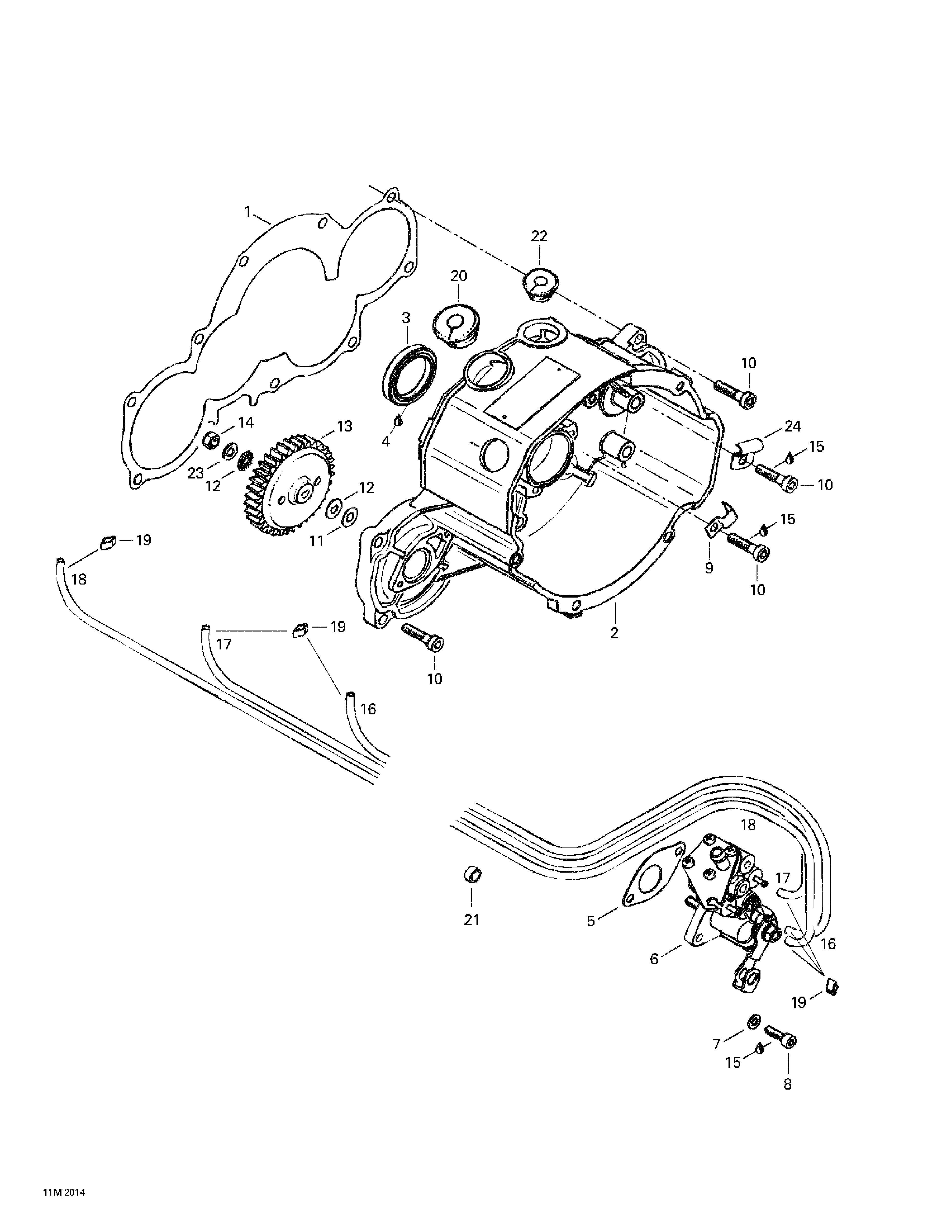 Ignition housing oil pump