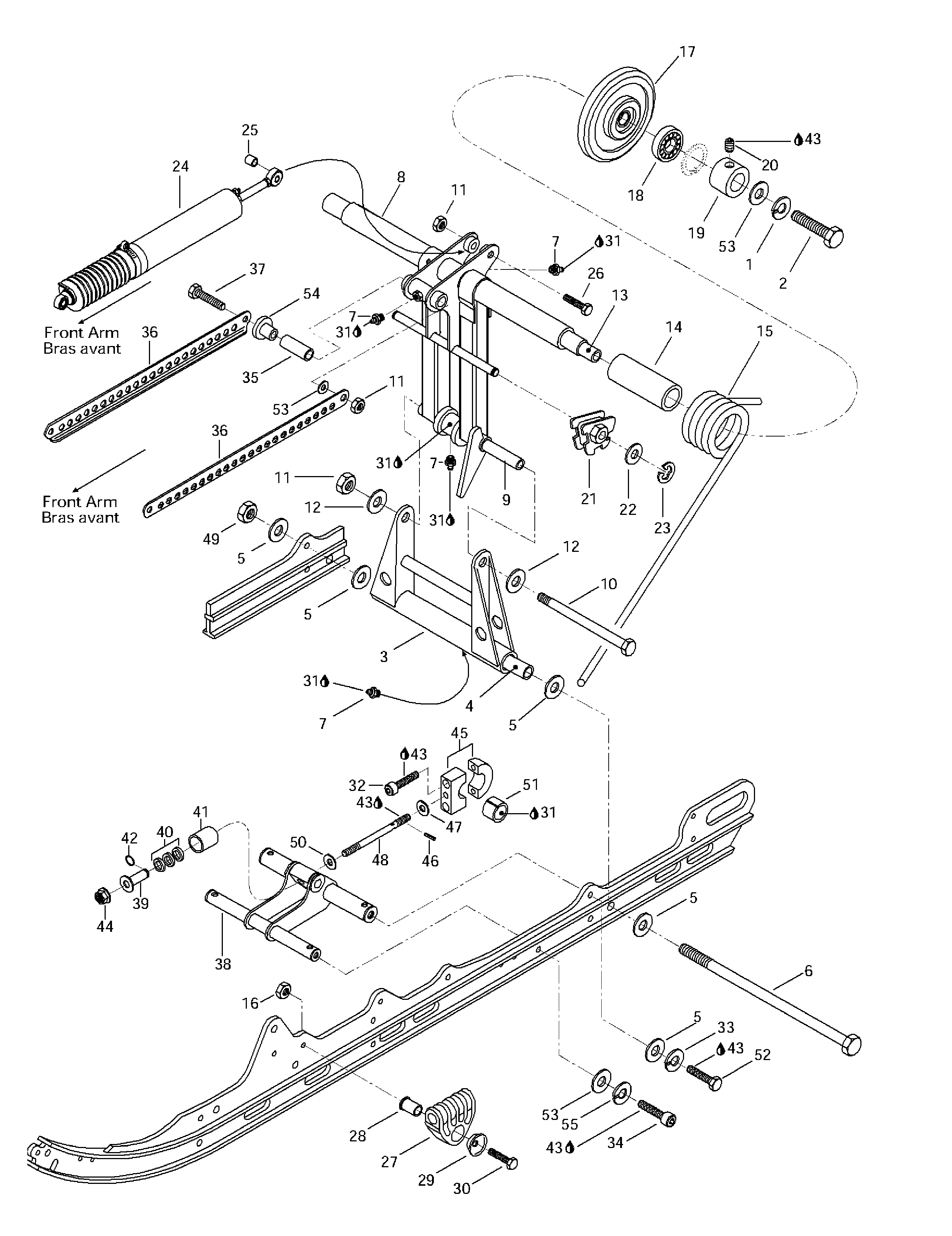 Rear arm, rear suspension