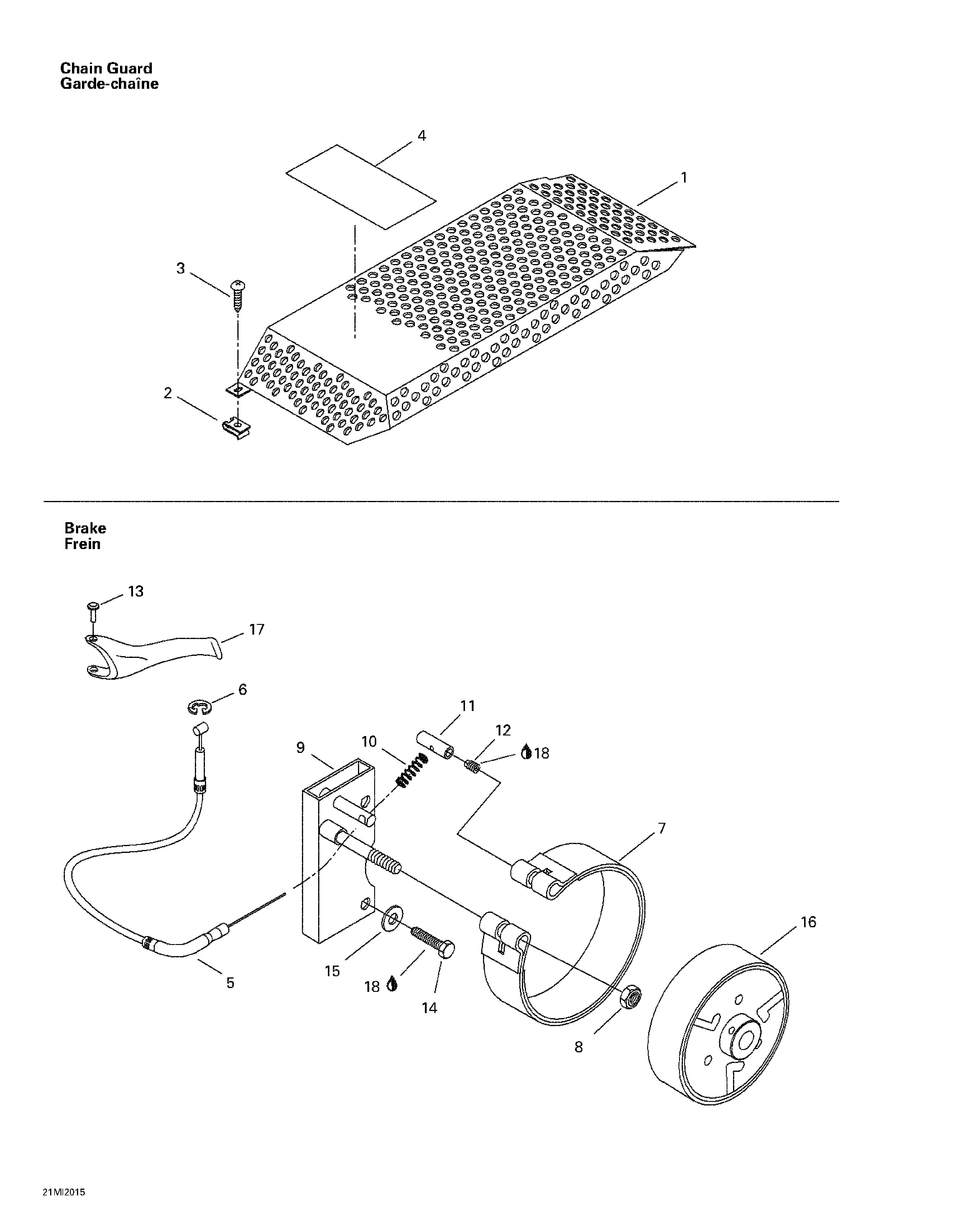 Brake and chain guard