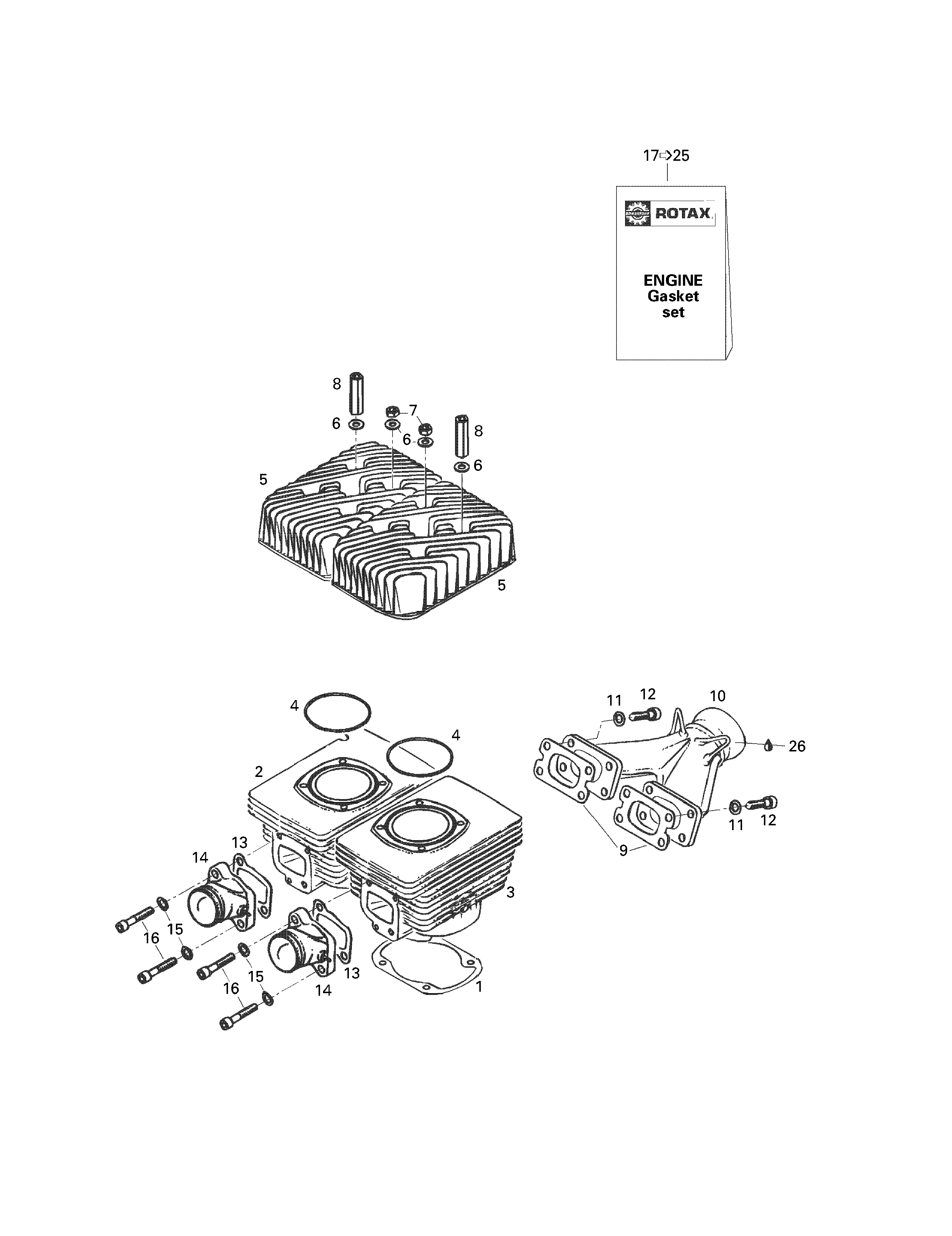 Cylinder, exhaust manifold