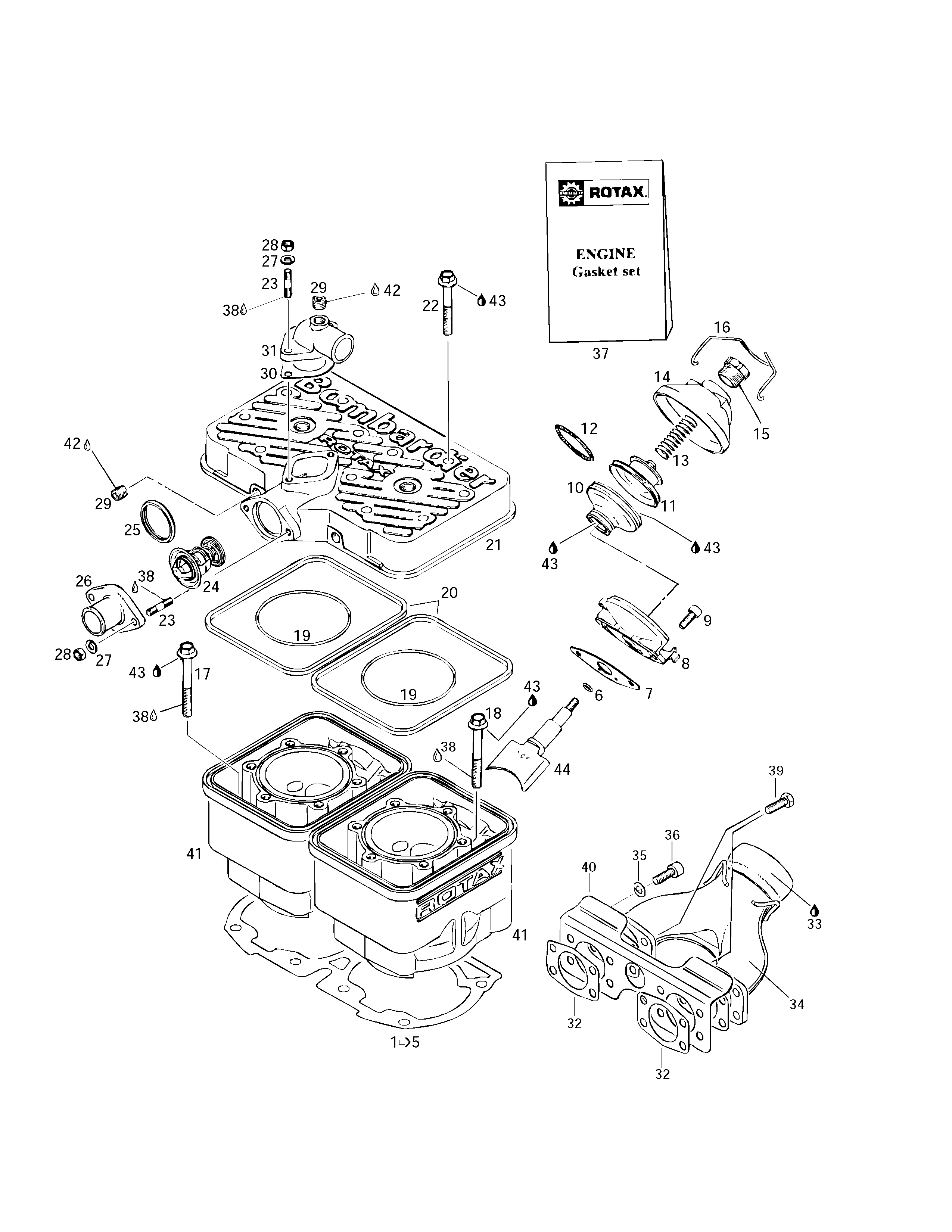 Cylinder, exhaust manifold