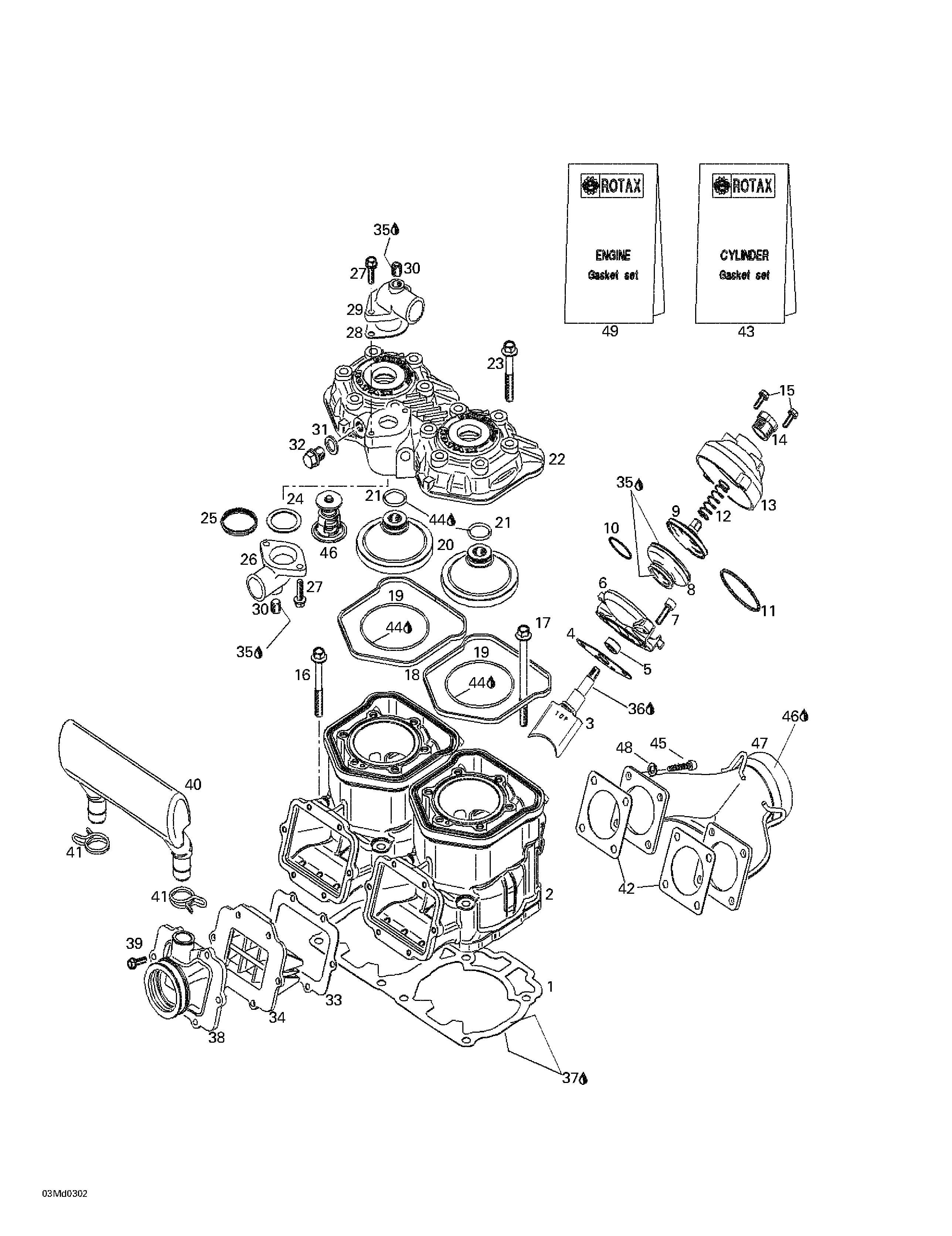 Cylinder, exhaust manifold