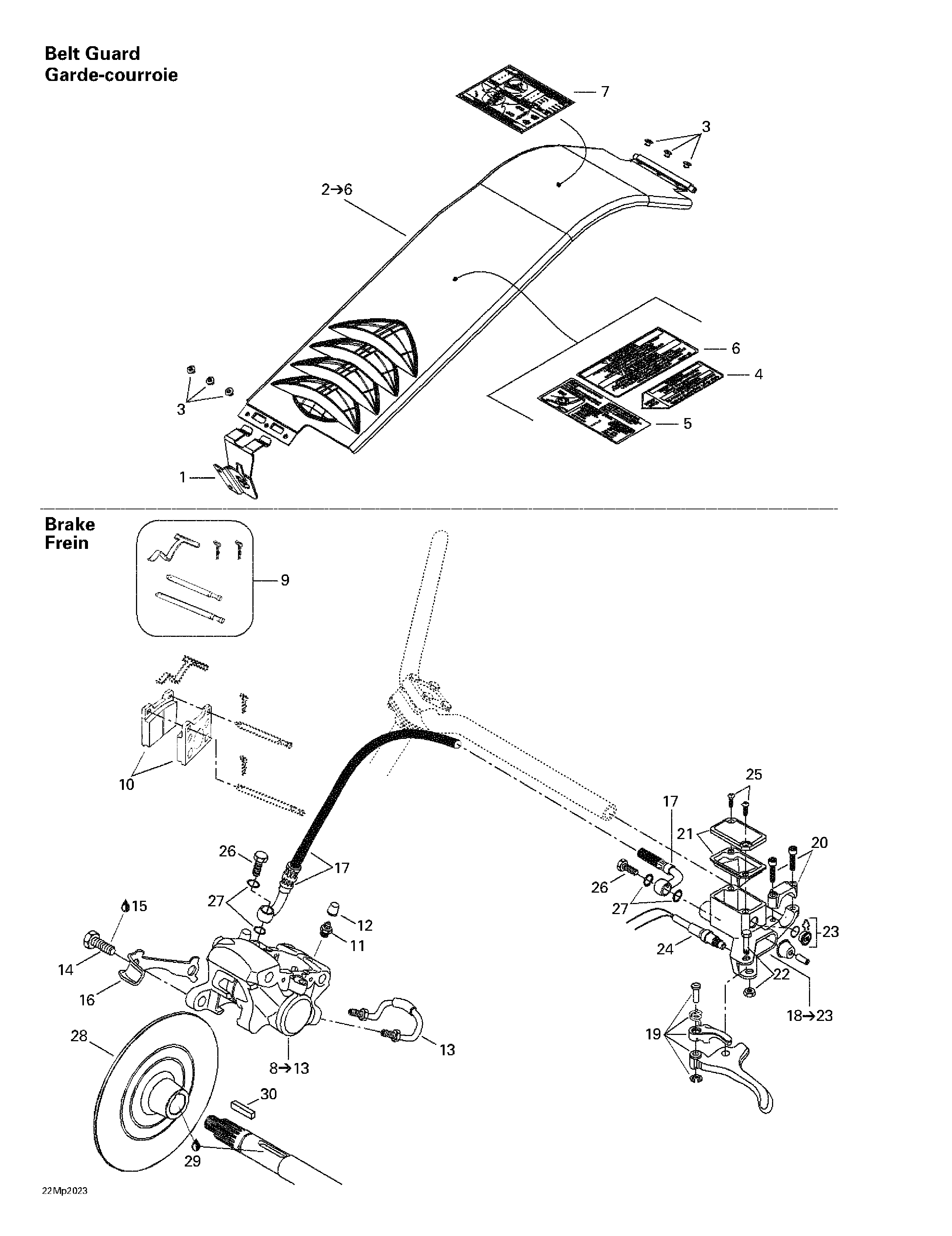 Hydraulic brake and belt guard