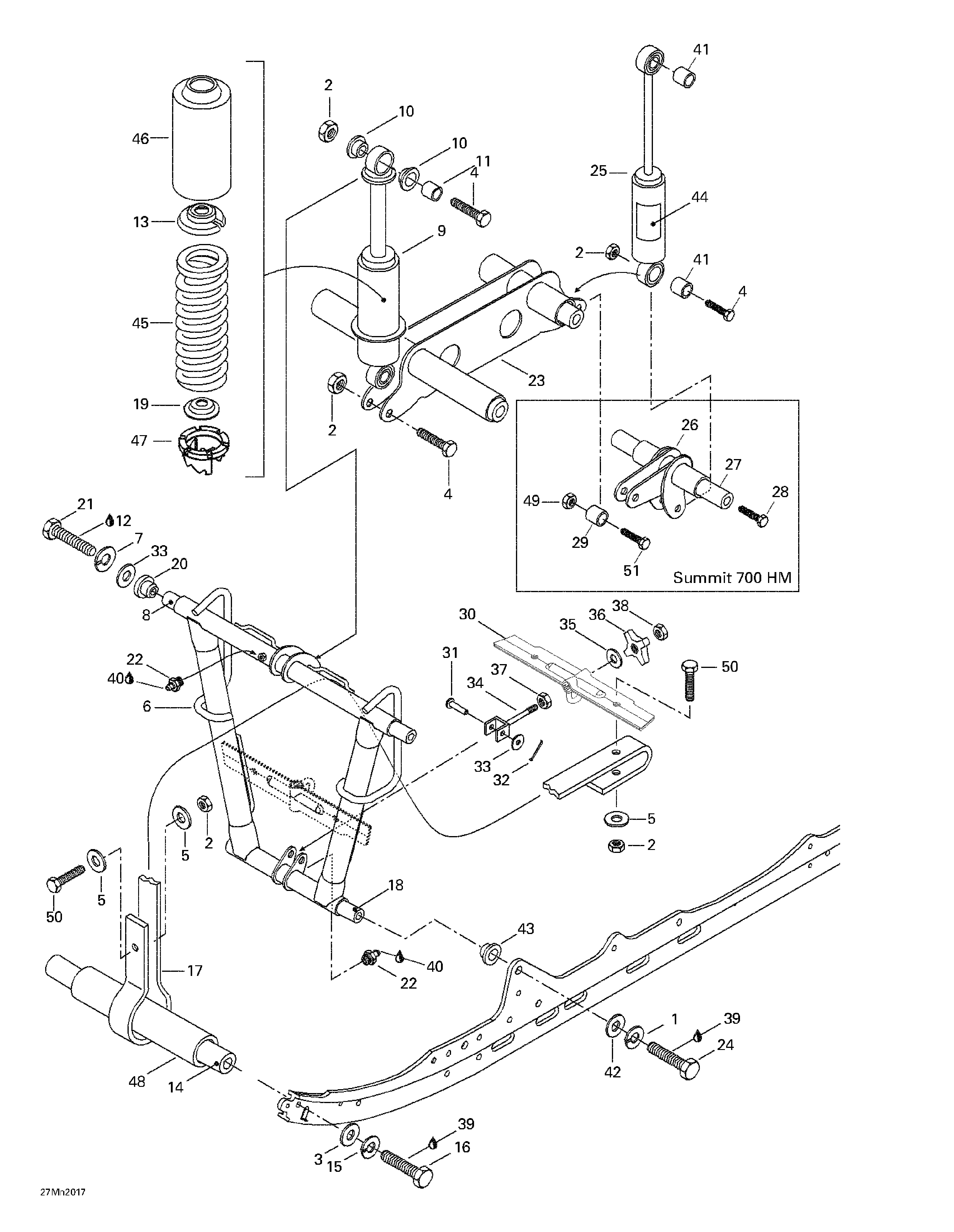 Front arm, rear suspension