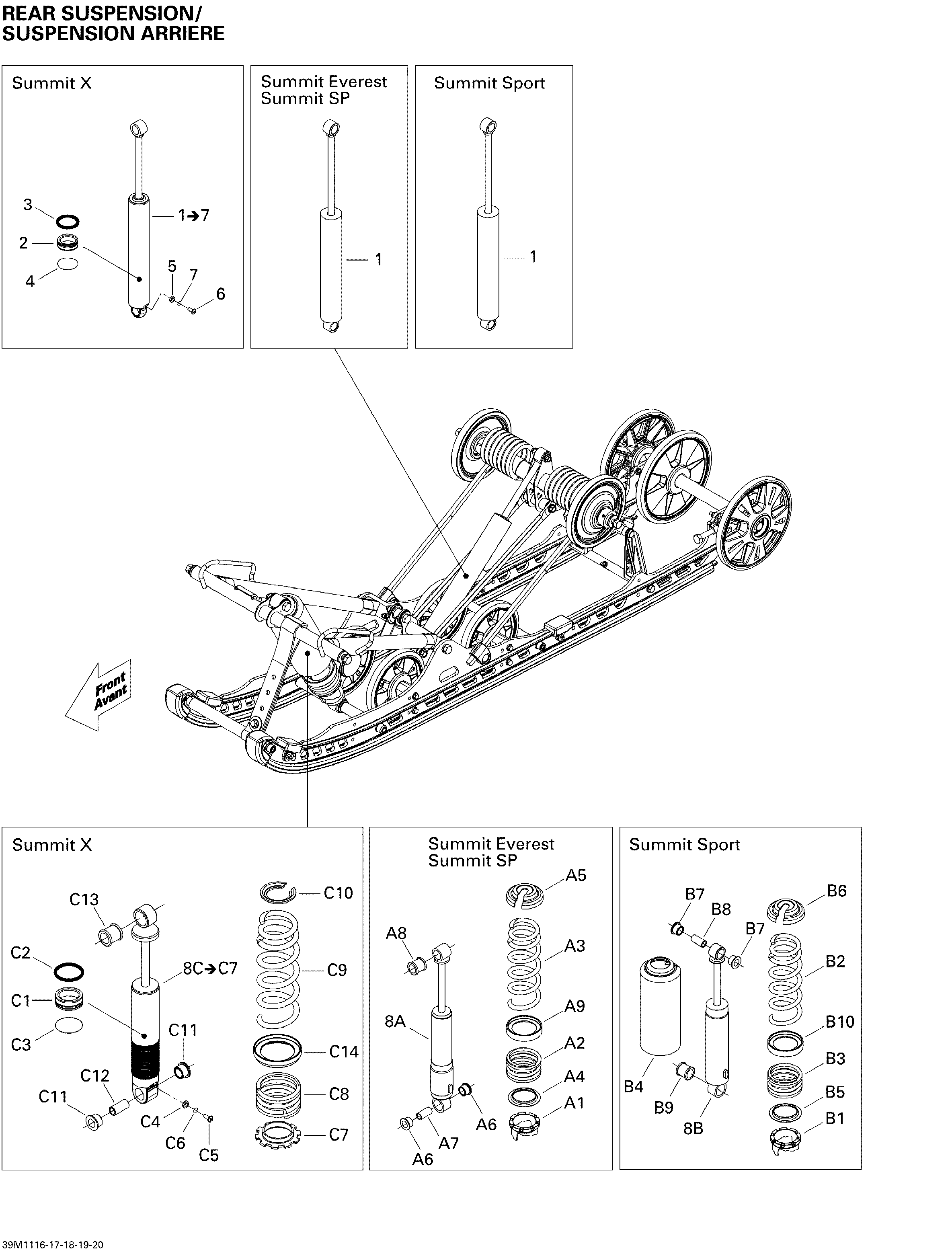 Rear suspension shocks