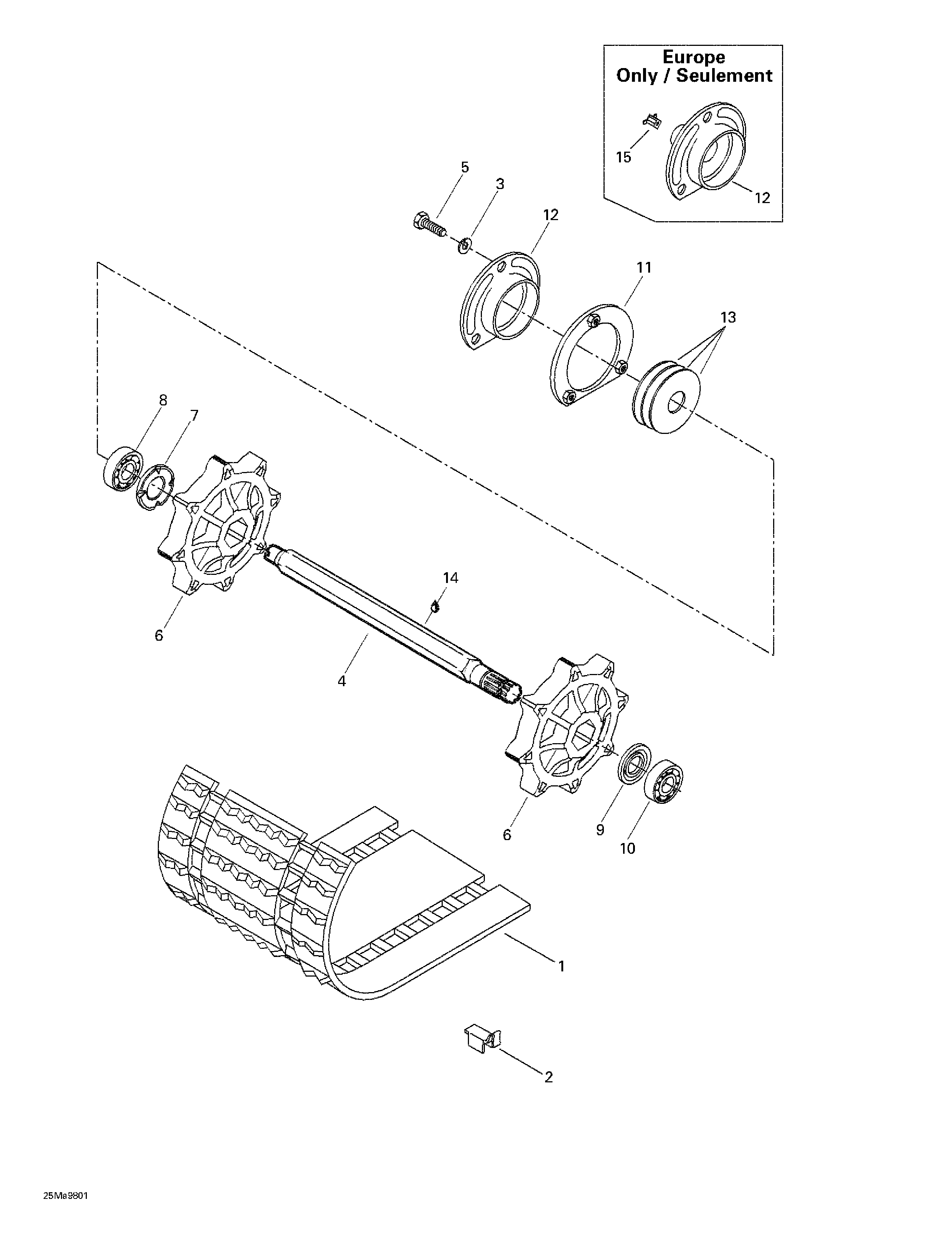 Drive axle and track