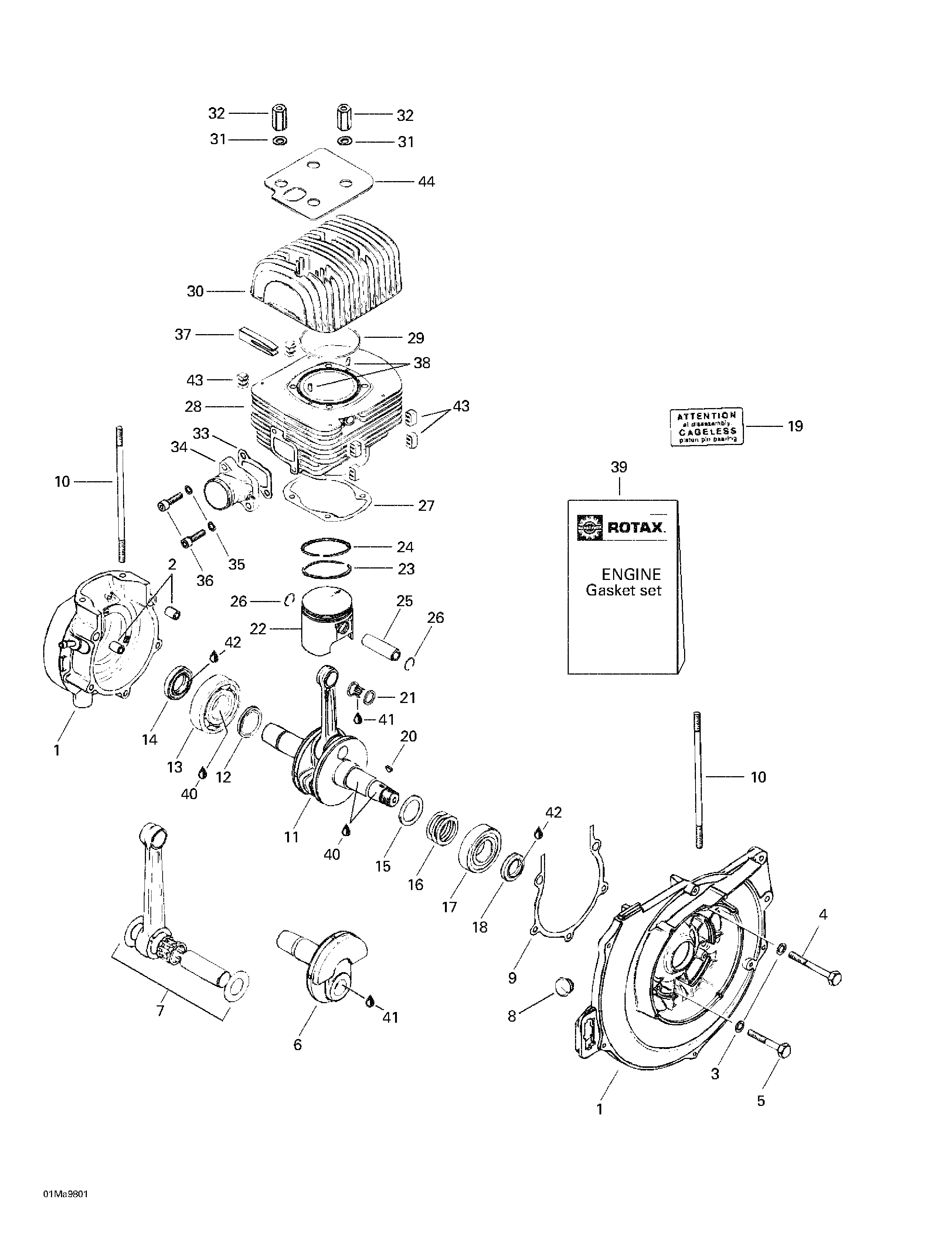 Crankcase and cylinder