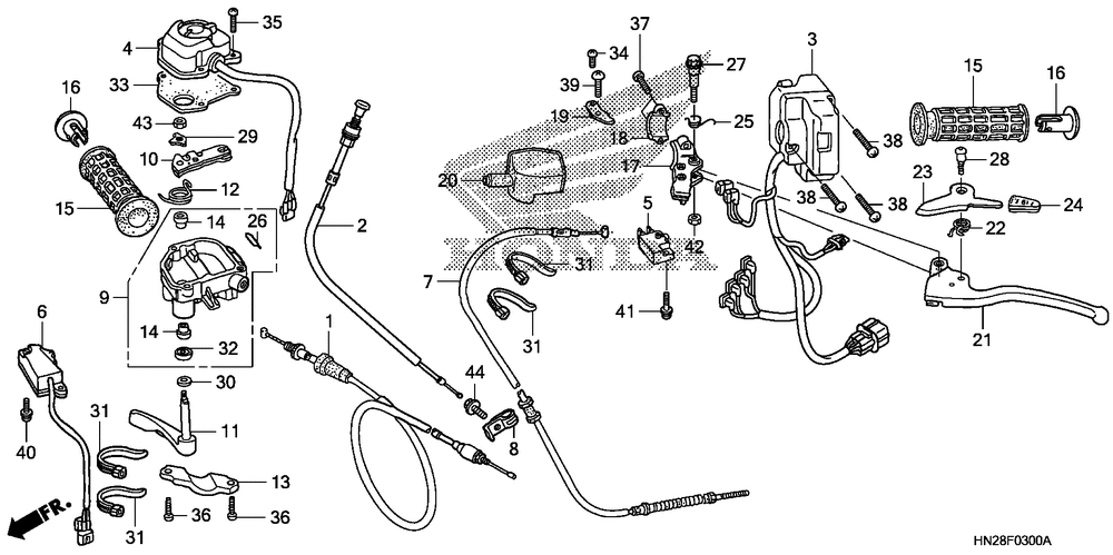 Handle lever & switch & cable