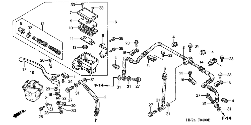 Front brake mastercylinder