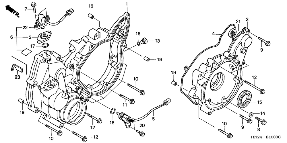 Rear crankcase cover