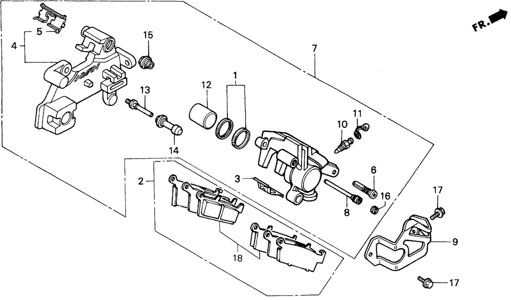 Rr. brake caliper