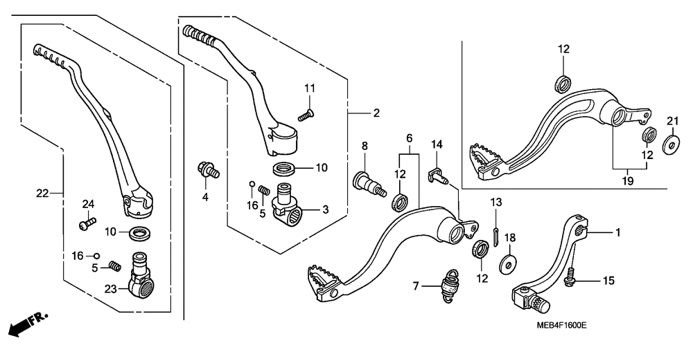 Pedal & kick starter arm