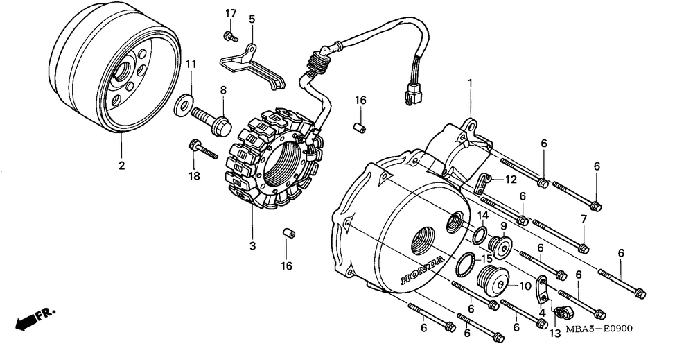 Left crankcase cover& generator