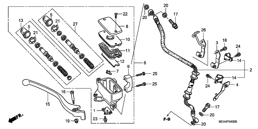 Front brake mastercylinder