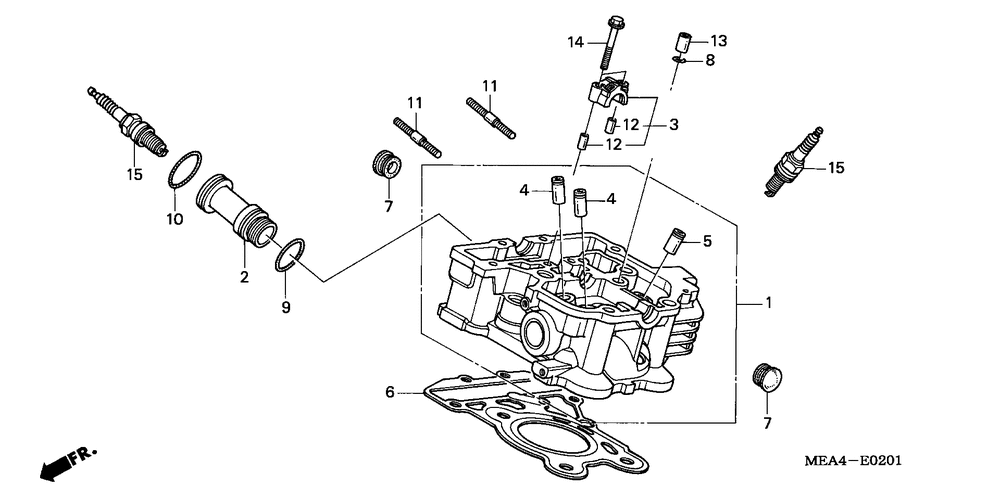 Cylinder head (rr.)