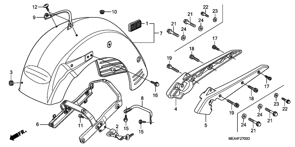 Rear fender & grab rail