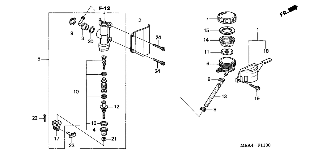 Rear brake mastercylinder