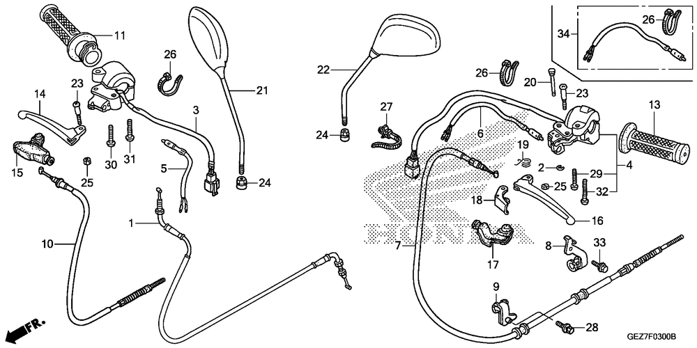 Handle lever & switch & cable