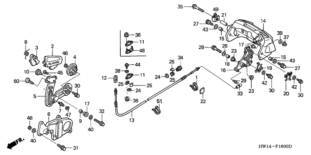 Reverse lever & reversecable