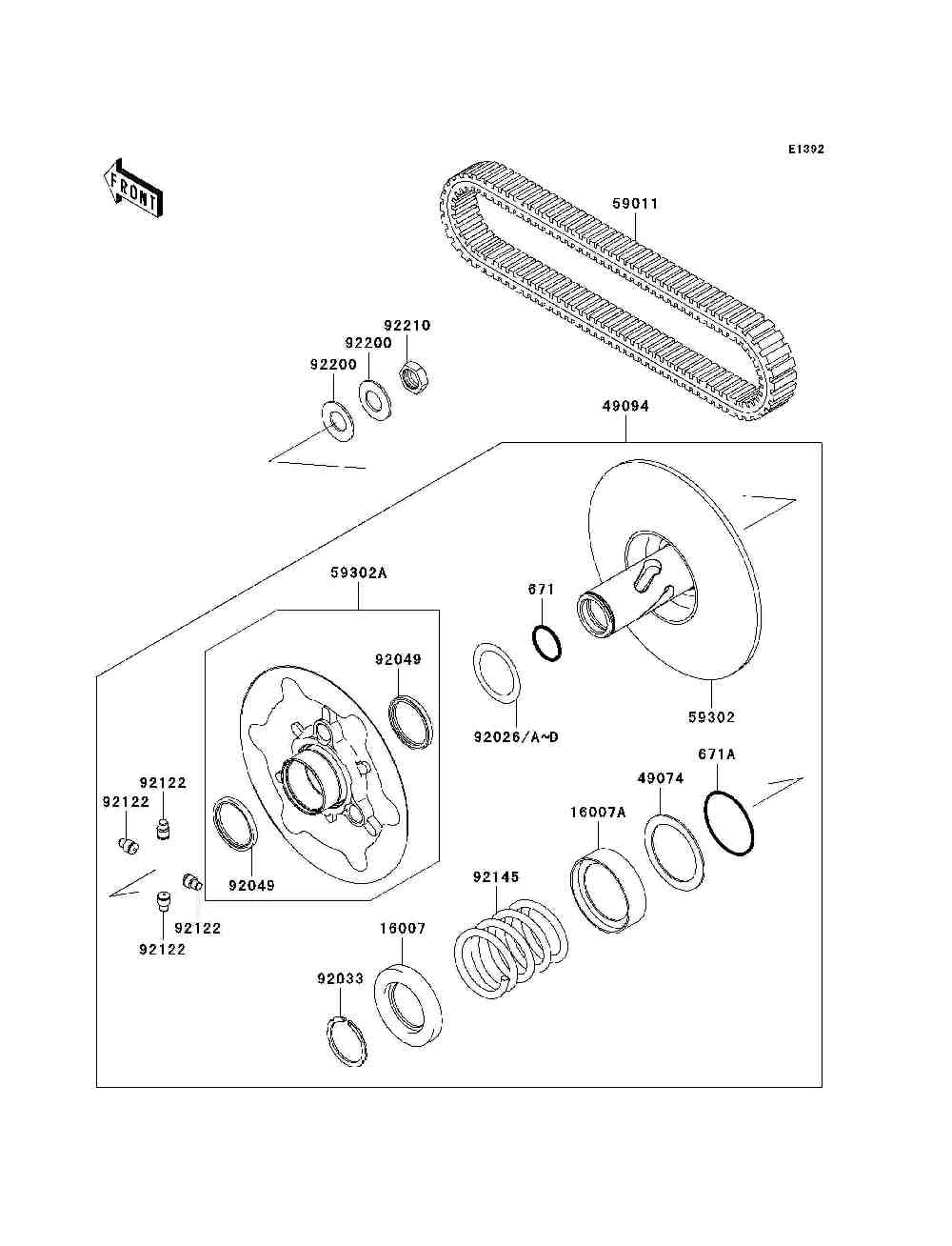 Driven converter  drive belt