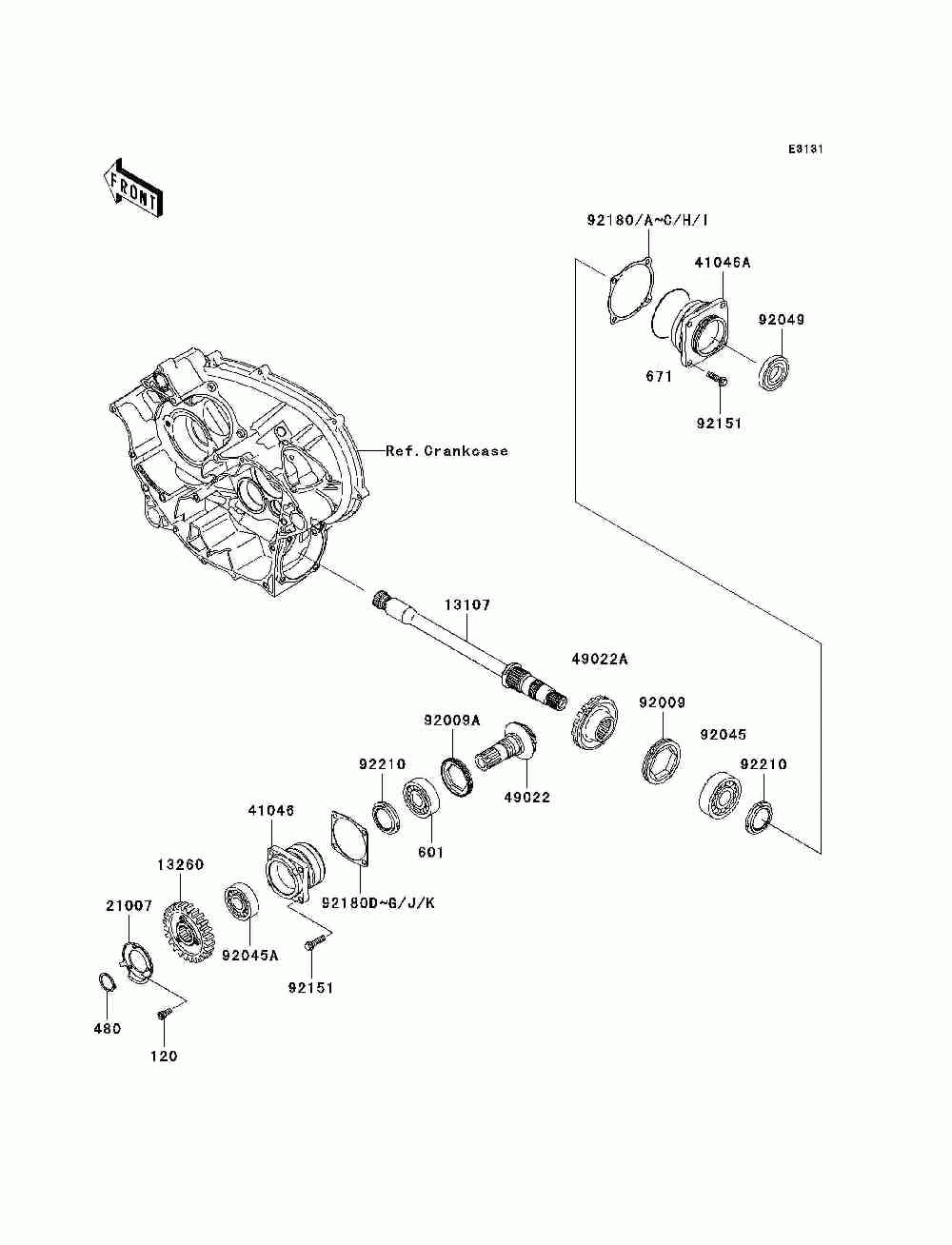 Front bevel gear