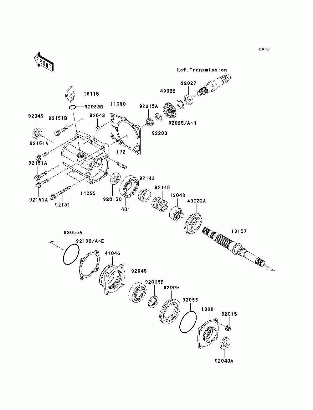 Front bevel gear