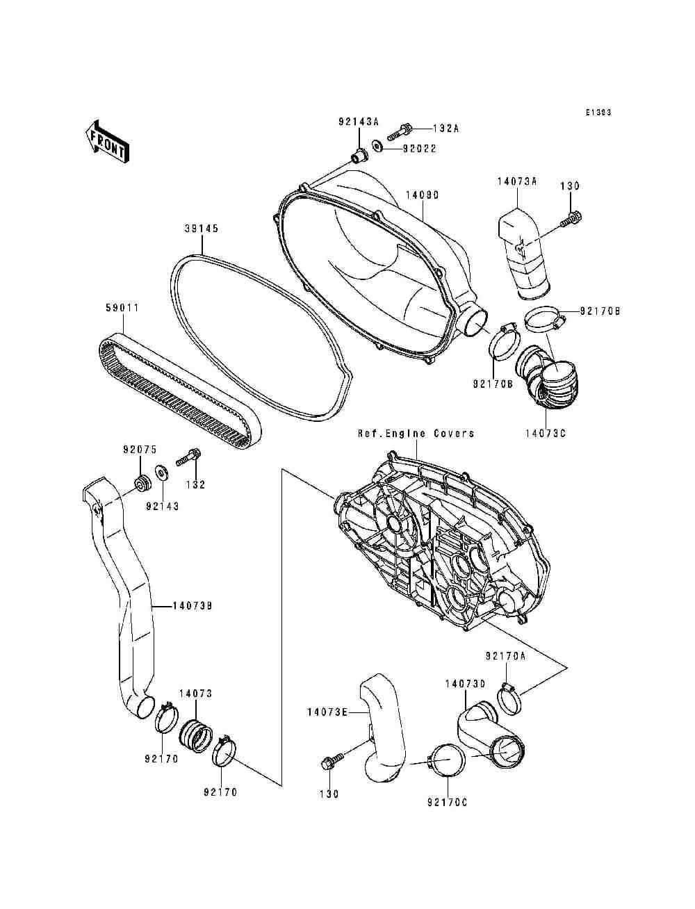 Converter cover_drive belt