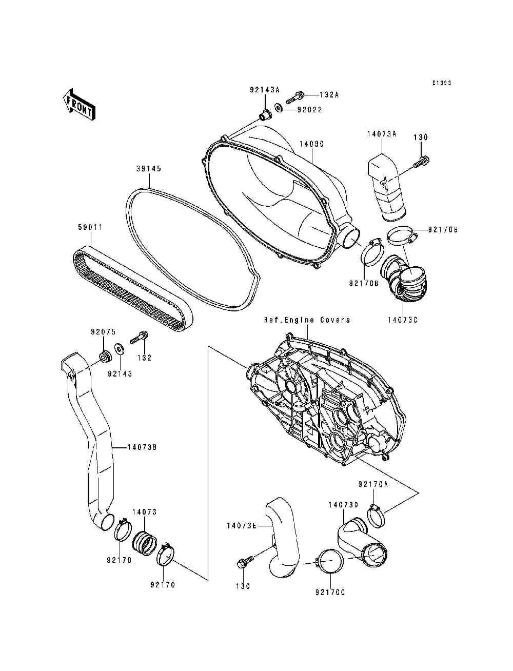 Converter cover  drive belt